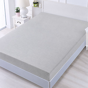 Cearșaf din bumbac pentru pat 180x200+25 cm gri deschis