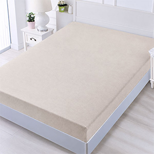 Cearșaf din bumbac pentru pat 180x200+25 cm bej
