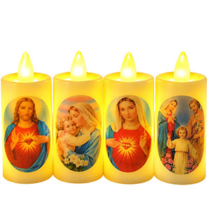 Set de 4 lumânări LED cu imagine